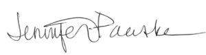 Cursive signature reading 'Jennifer Pauske'.